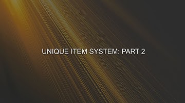 Unique Item System - Part 2 - Tarkov Like Inventory