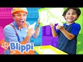 Blippi Learns Letters with Messy Play! | Blippi In My Classroom | Blippi - Learn Colors and Science