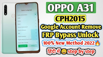 OPPO A31(CPH2015) Frp Bypass Without PC | OPPO A31 Google Account Bypass New Method 2022 | 100% Work