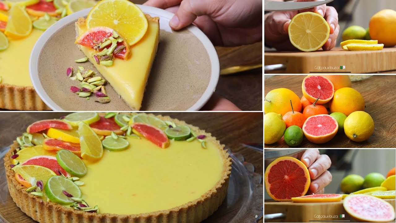 Tarte au agrumes 🍊| تارت بأربع انواع حمضيات خطيرة في النكهات