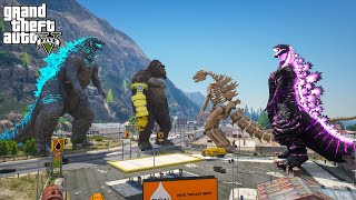 Godzilla x Kong vs Shin Godzilla, Skeleton Godzilla - The New Empire ( GTA V Mods )