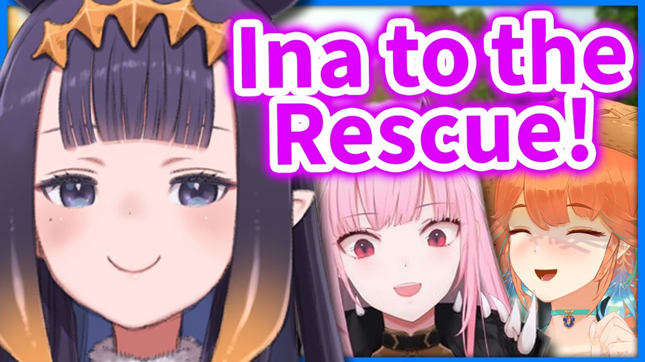 Ina being a Chad, Rescues Calli & Kiara from Trouble 【HololiveEN】
