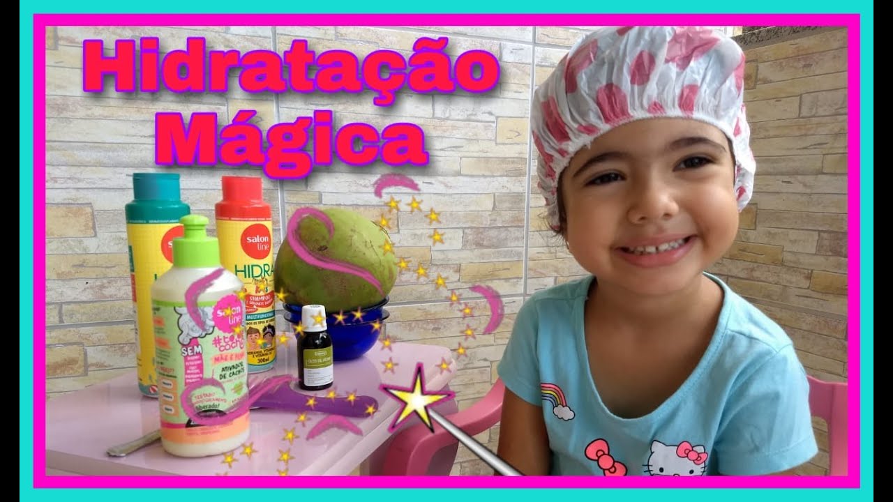 Como fazer hidratação no cabelo de criança MÁGICA #salonline #cacheadas ...