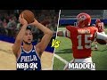 Can Ben Simmons Hit A Three Before Patrick Mahomes Throws A 99 Yard Touchdown? NBA 2K VS MADDEN