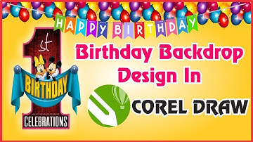 Birthday Backdrop design in Corel Draw @Gyanadda73