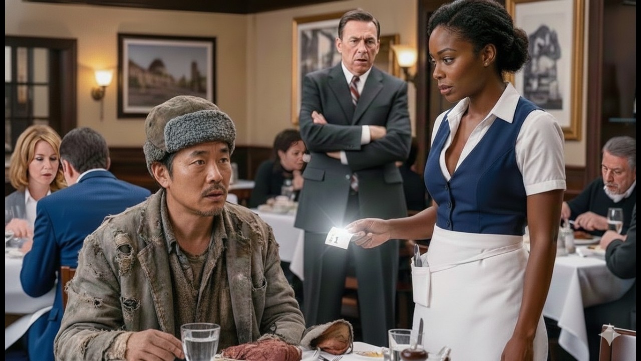 Undercover Korean tycoon tips $1-waitress hands him a note that exposes millions