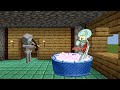 Squidward takes a bath in minecraft