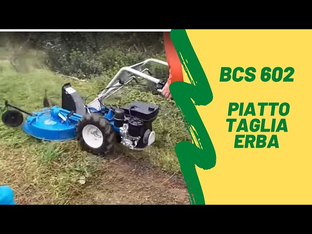 BCS 602 con PIATTO TAGLIA TRINCIA ERBA (prova 1) - YouTube