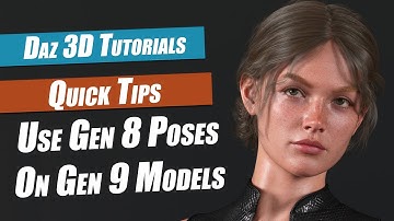 Daz 3D Tutorial : How To Use Genesis 8 Poses On Genesis 9
