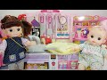 Baby Doll Kitchen and surprise eggs cooking food toys with pororo play - 토이몽