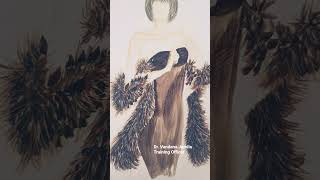 Feathered drama with timeless elegance #msde #creativesketching #fashion #dgt #sketch