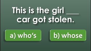 Whose & Who's | English Vocabulary Test
