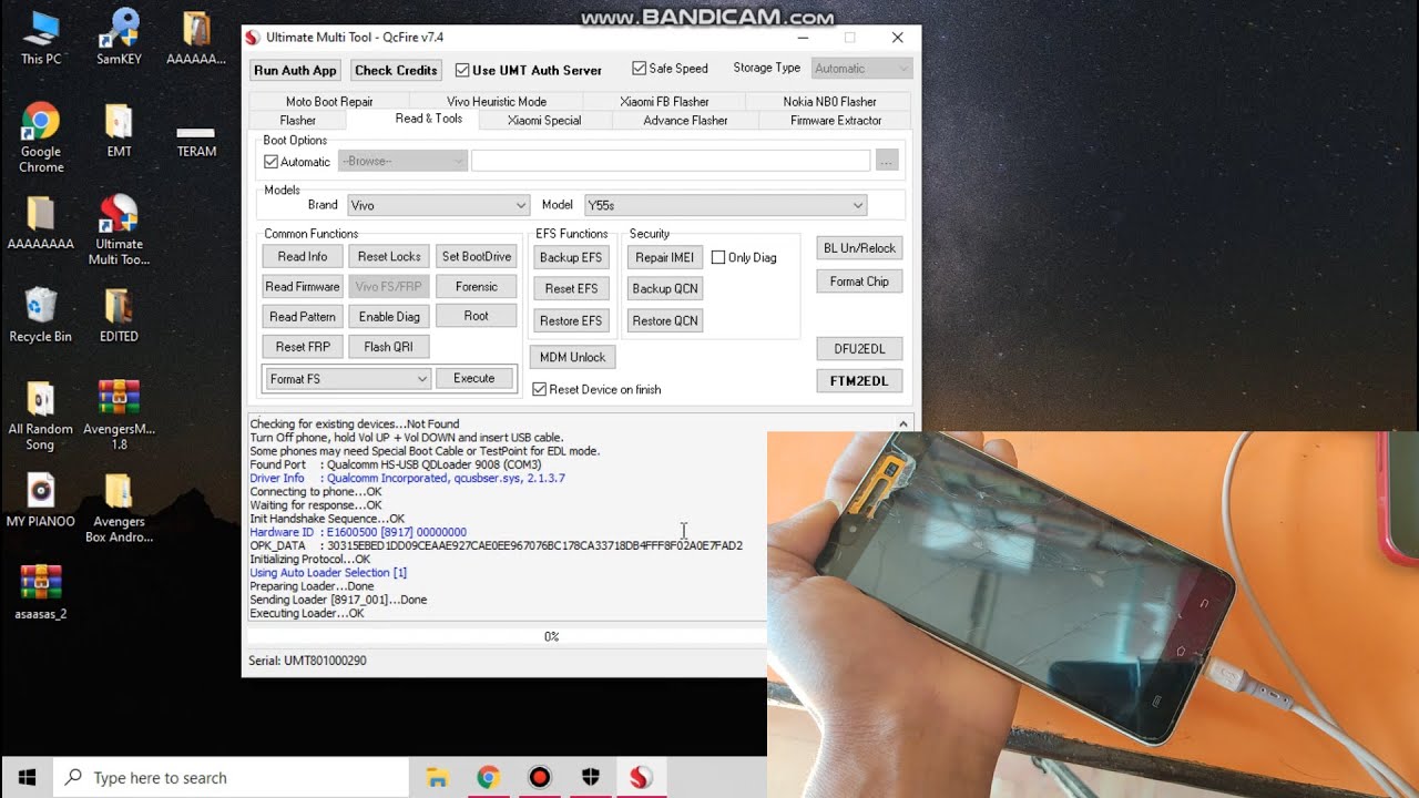 Vivo Y55s 1610 Pattern & Frp Unlock UMT QcFire - Remove Pattern Pin