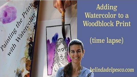 Adding Watercolor to a Woodcut Relief Print - Timelapse