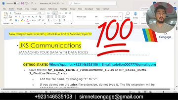 New Perspectives Excel 365 | Module 6: End of Module Project 2  #JKSCommunications #excelmodue8