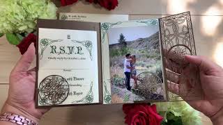 Celtic Knot Laser Cut Pocket Folder Invitation
