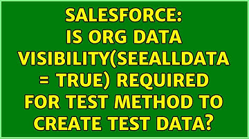 Salesforce: Is org data visibility(seeAllData = true) required for test method to create test data?