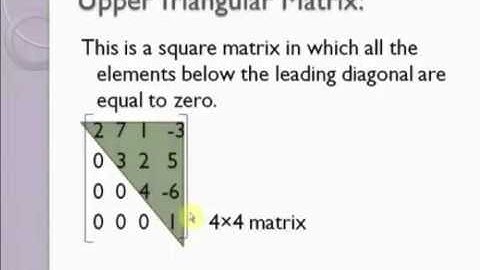 Mathematics-Upper Triangular Matrix