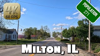 Driving Around Small Town Milton, IL in 4k Video
