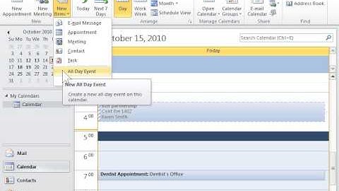 Outlook 2010 Add Appointments, Meetings, and Events