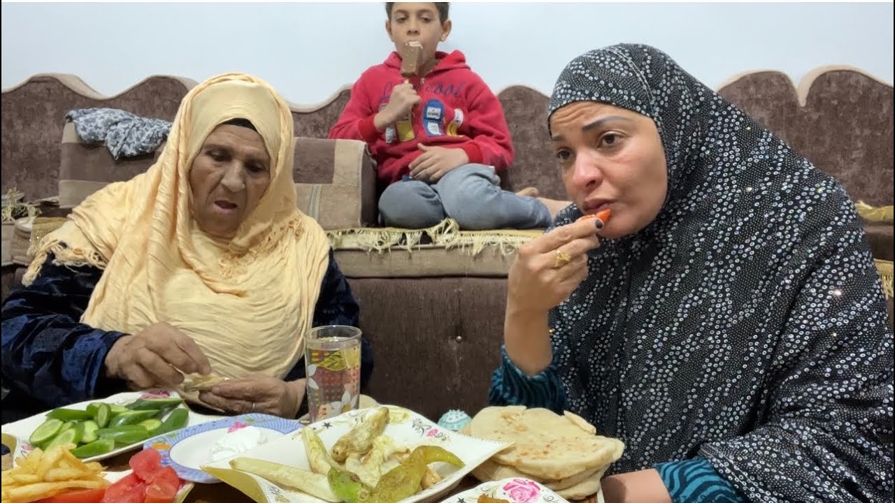 فطرت احلي فطار مع الحاجة و الأولاد 🍆🍋🍠🥔