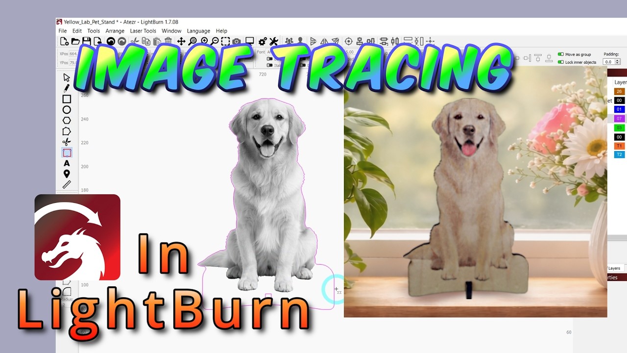 How To Trace Images in LightBurn - YouTube