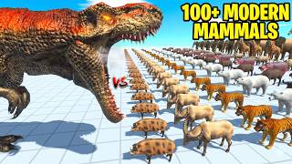 Can a Single T-Rex SURVIVE against 100 MODERN MAMMALS? | ARBS Power Test