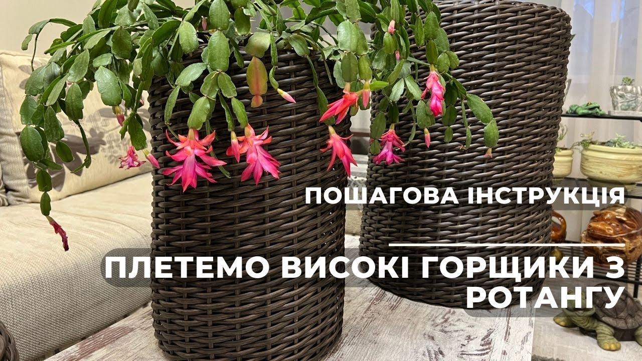 DIY Плетемо високі горщики з ротангу. Пошагова інструкція