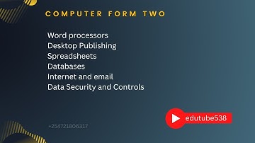 Introduction to Computer studies Form 2