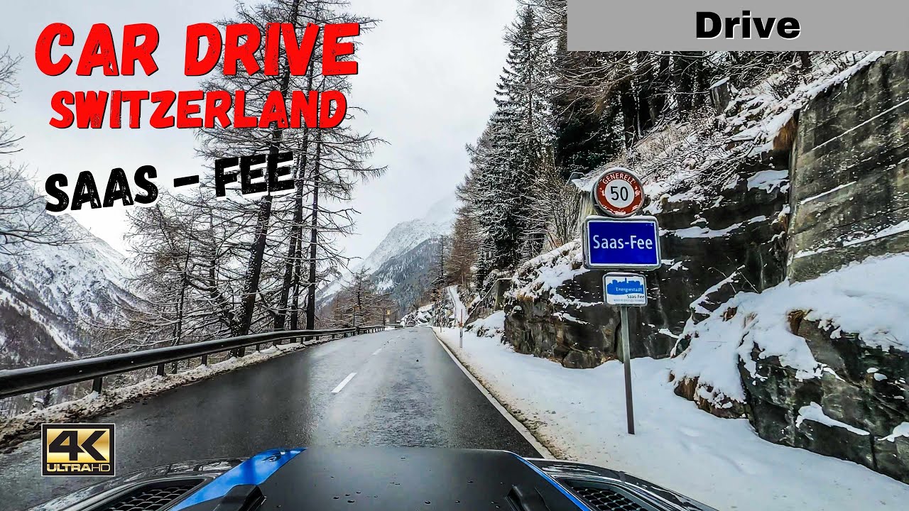 Winter Road Trip to Saas-Fee, Switzerland 🇨🇭| Scenic Drive Through Snowy Swiss Alps