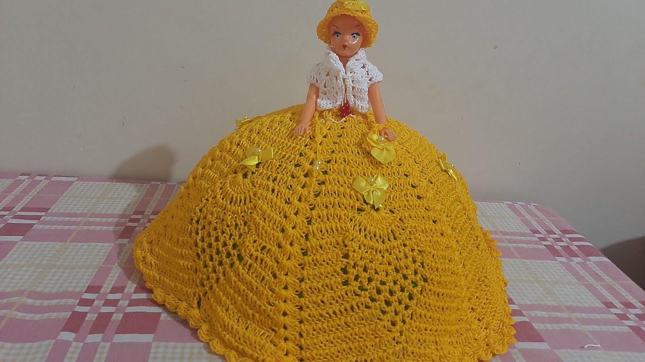 Passo a passo do bolerinho de croche da boneca barbie.
