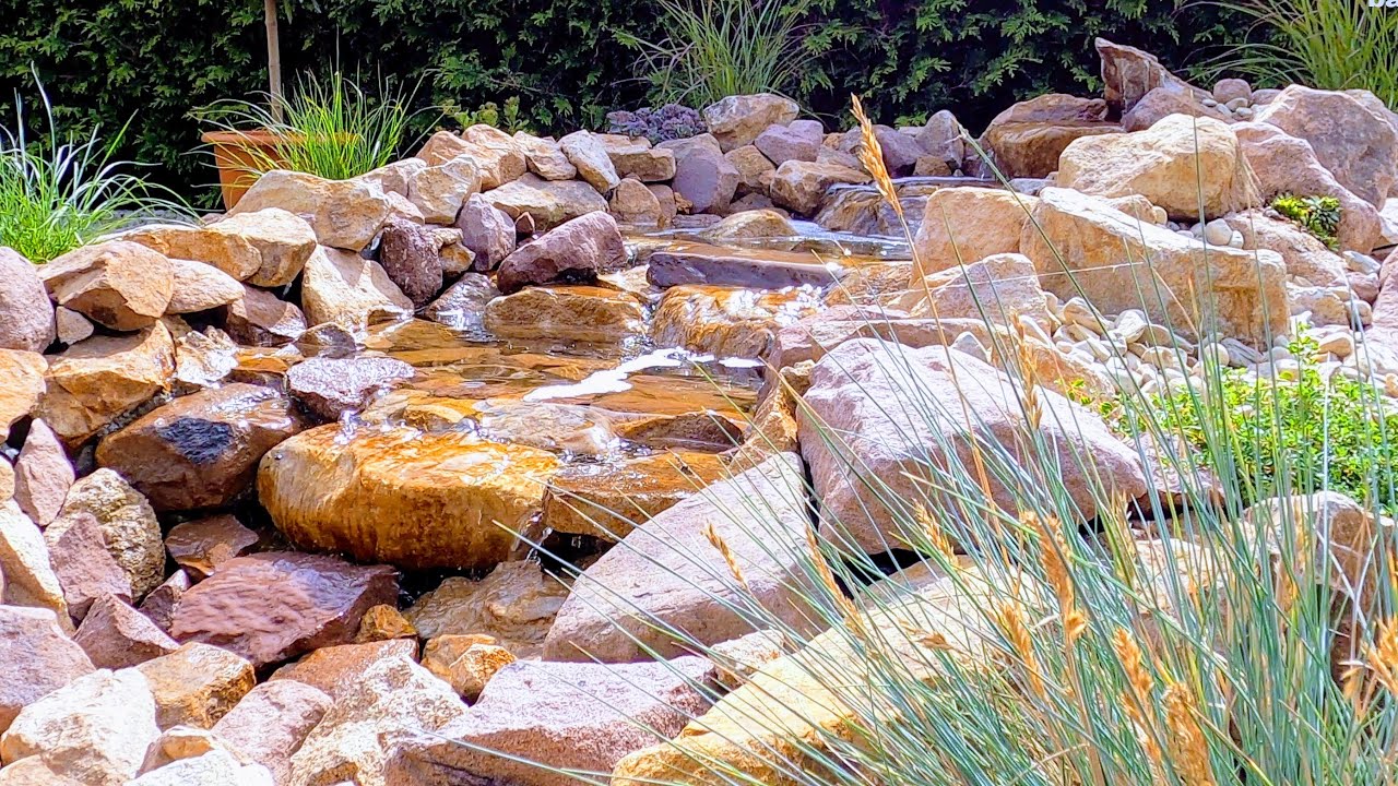 Stream Detail Build,Start To Finish,Complete Water Feature Garden Tutorial,How To Diy Pondless Falls