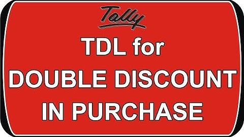 TDL FOR DOUBLE DISCOUNT IN PURCHASE IN TALLY ERP 9 | NICT COMPUTER