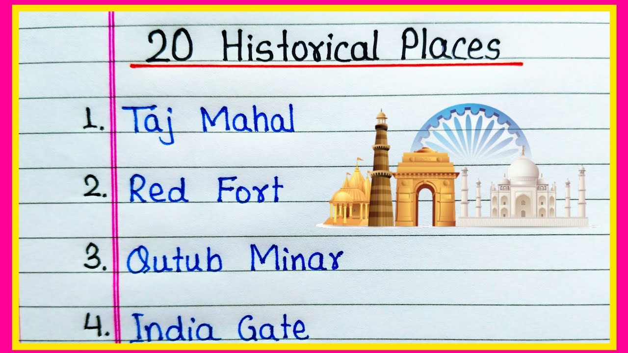 20 Historical Places Name in English | Names of Historical Places | Historical Places