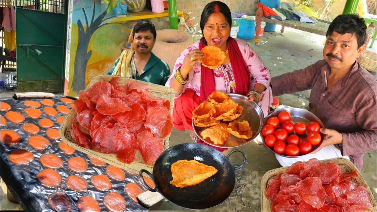 इस नए तरीके से बनाएं साबूदाने और टमाटर का  चटपटा पापड़ फूले फूले करारे पापड़😋 Sabudana Papad