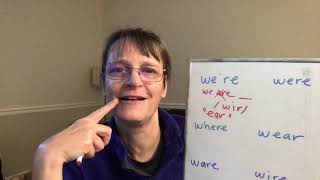 How to Pronounce We're, Were, Where, Wear, Ware, Wire, Why're, Wore and War (American English)