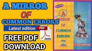A Mirror of Common Errors book pdf download||A book of Common Errors pdf ||A mirror of Common Errors