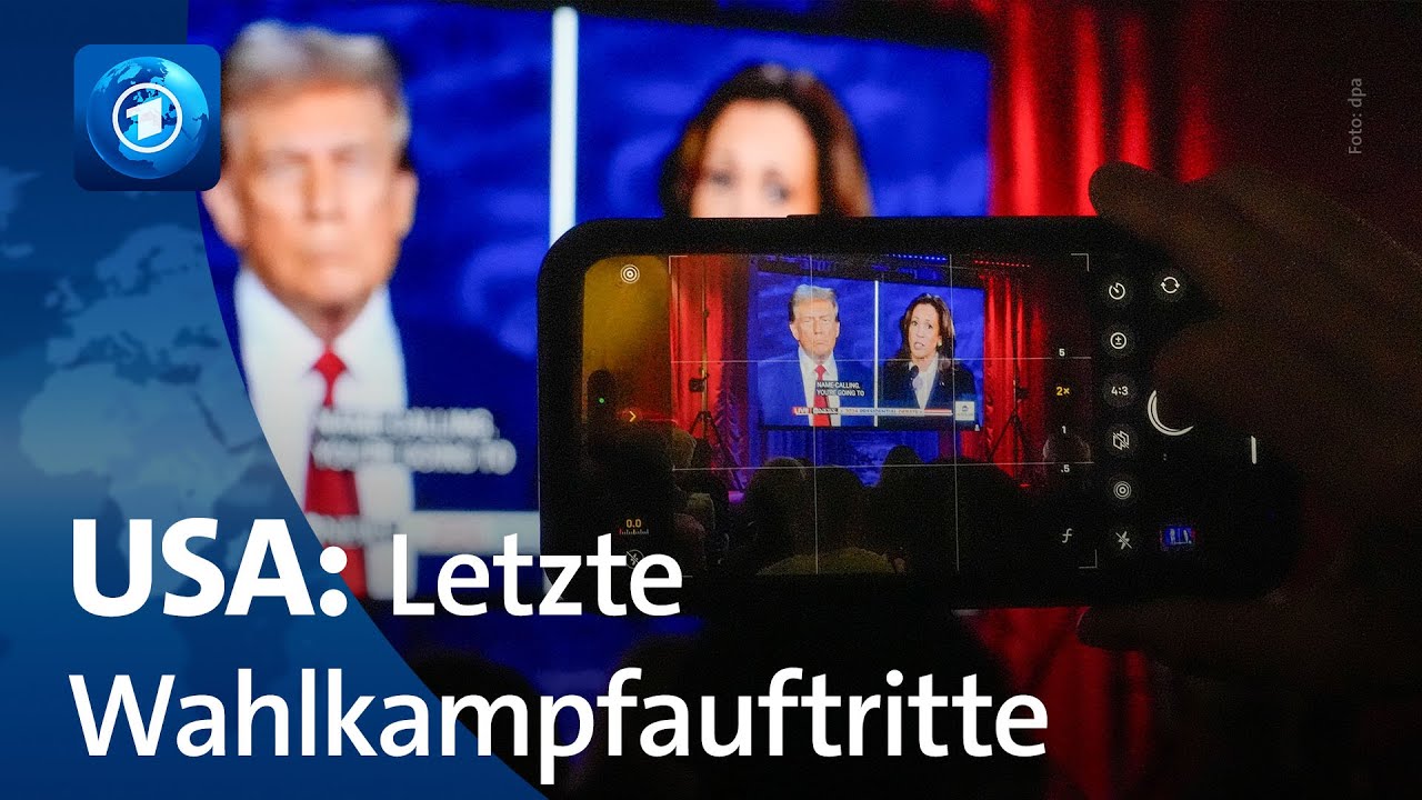 Harris und Trump zu letzten Wahlkampfauftritten in Swing States - YouTube