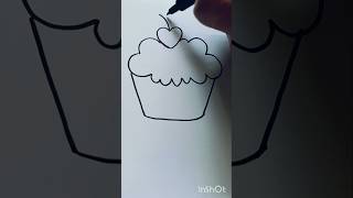 Cupcake Sketch 🍰 | Sweet Art Drawing ✨ | Easy Dessert Sketch #shorts