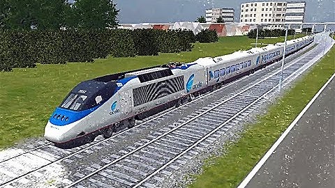 Train Sim - Using Acela Express at Airport in Rainy Day - Simulasi Kereta Api