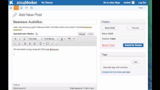 Post AudioBoo Recording on KidBlog