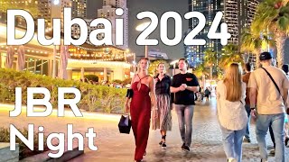 Dubai 2024 🇦🇪 Night JBR, Jumeirah Beach Residence Walking Tour [4K]