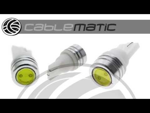 Bombilla coche LED T10 W5W 1W distribuido por CABLEMATIC ®