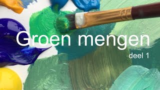 Hoe meng ik groen deel 1, groen mengen met acrylverf of olieverf, mixing green, mooie kleuren mengen screenshot 1