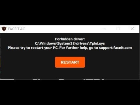 Forbidden driver: C:\Windows\System32\drivers FACEIT FIX 100 ФЕЙСИТ ОЩИБКА РЕШЕНИЕ 100 ПРОЦЕНТОВ