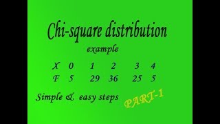 Chi square distribution very good example (PART-1)