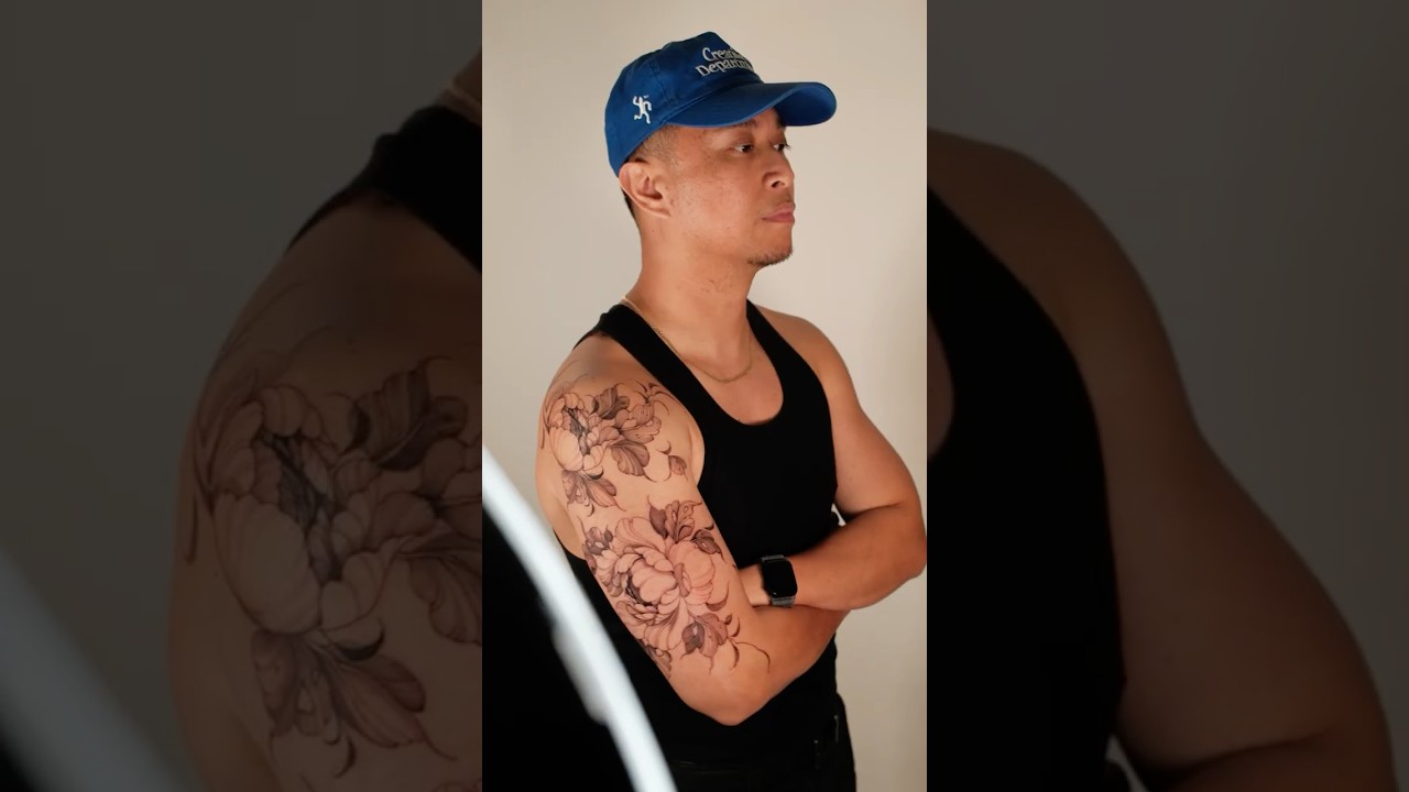 Floral Shoulder Tattoo for Men