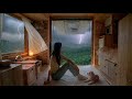 ⚡️갑작스런 천둥 번개와 폭우 속 오두막 트럭으로 강아지와 아늑한 우중캠핑☔️ | 빗소리ASMR | 보성녹차밭