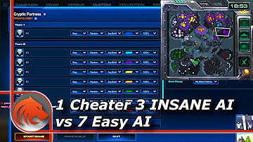 StarCraft 2: Can 1 Cheater 3 (INSANE) AI beat 7 Easy AI