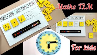 TLM for primary school / Addition tlm for class 1 to 5 Maths / Subtraction TLM /DIY Easy Paper Clock